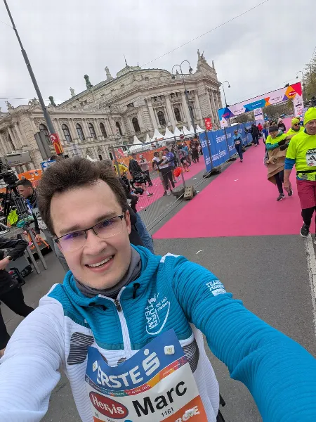 Im Endspurt legte Marc Kimmel beim Wien-Marathon noch eins drauf und gelangte im vorderen Teilnehmerfeld glücklich ins Ziel