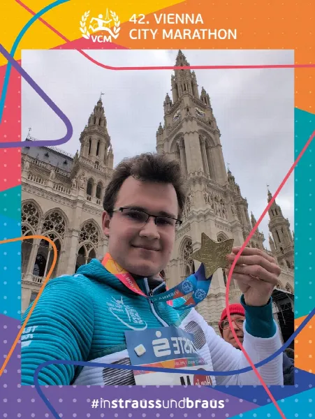 Auf seine 4. Medaille beim internationaler Wien-Marathon kann Marc Kimmel absolut stolz sein